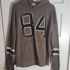 No Boundaries Brown Hoodie with Number Print
